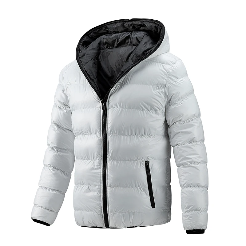 Boa marca pop inverno quente à prova dautumn água jaqueta masculina outono grosso com capuz parkas masculino moda casual casaco fino