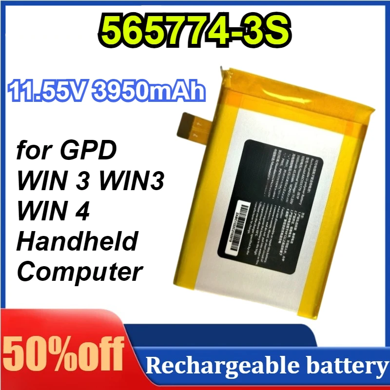 

New 565774-3S for GPD WIN 3 WIN3 WIN 4 Handheld Computer Battery Small computer Battery 11.55V 3950mAh