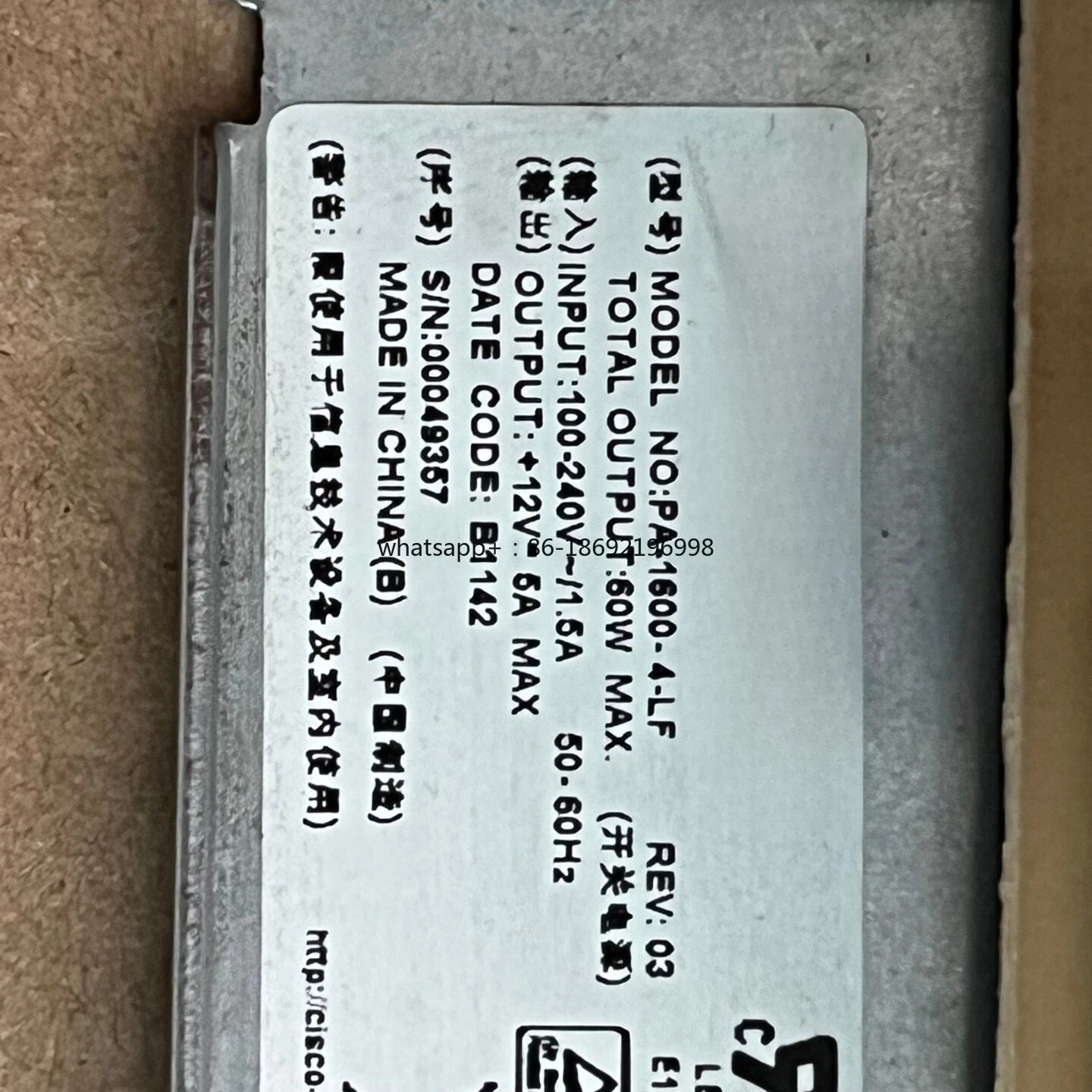 Original Network Switch Switching Power Supply PA-1600-4-LF Power Board 12V5A