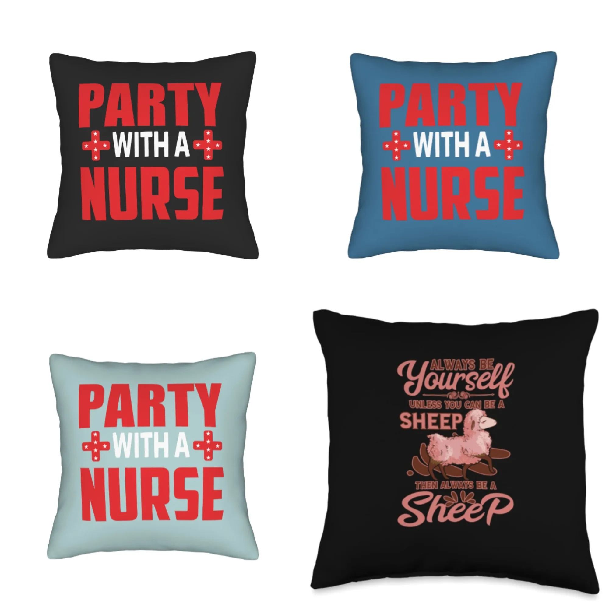 

Party with Nurse Cushion Covers Chair Living Room Pillowcase Cozy Zipper Sofa Pillow Covers Bedroom Indoor Home Decortions