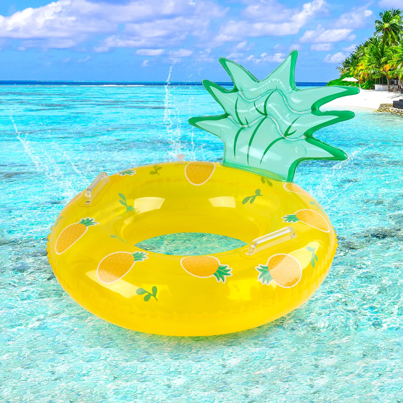 Flotador de Piscina con Forma de Piña, Flotador Inflable para Piscina, Diseño de Fruta de Verano