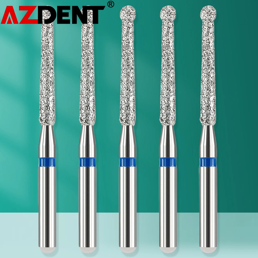 5Pcs/pack Azdent Dental Diamond Endo Bur 21mm FG 1.6mm Head Diameter 1.4/1.6/1.8mm Dental Bur Dentistry Tools