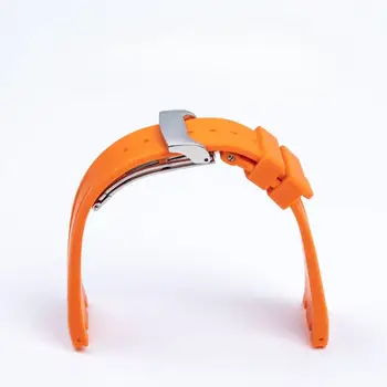 適用於 Seiko 皇家橡樹 15400/26331/15500 的 Seiko 防水橡膠矽膠錶帶,橙色、綠色和藍色,27 毫米錶帶 8 最佳銷售 橘色錶帶 - №2