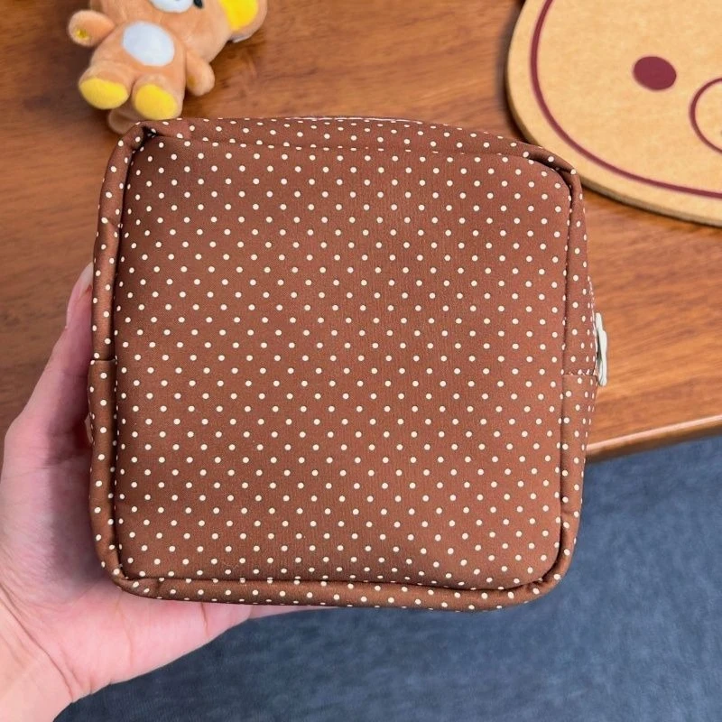 Rilakkuma Dot Pattern Makeup Bag Cute Bear Print Portable Zipper Cosmetic Storage Pouch Travel Toiletry Bag - view 3
