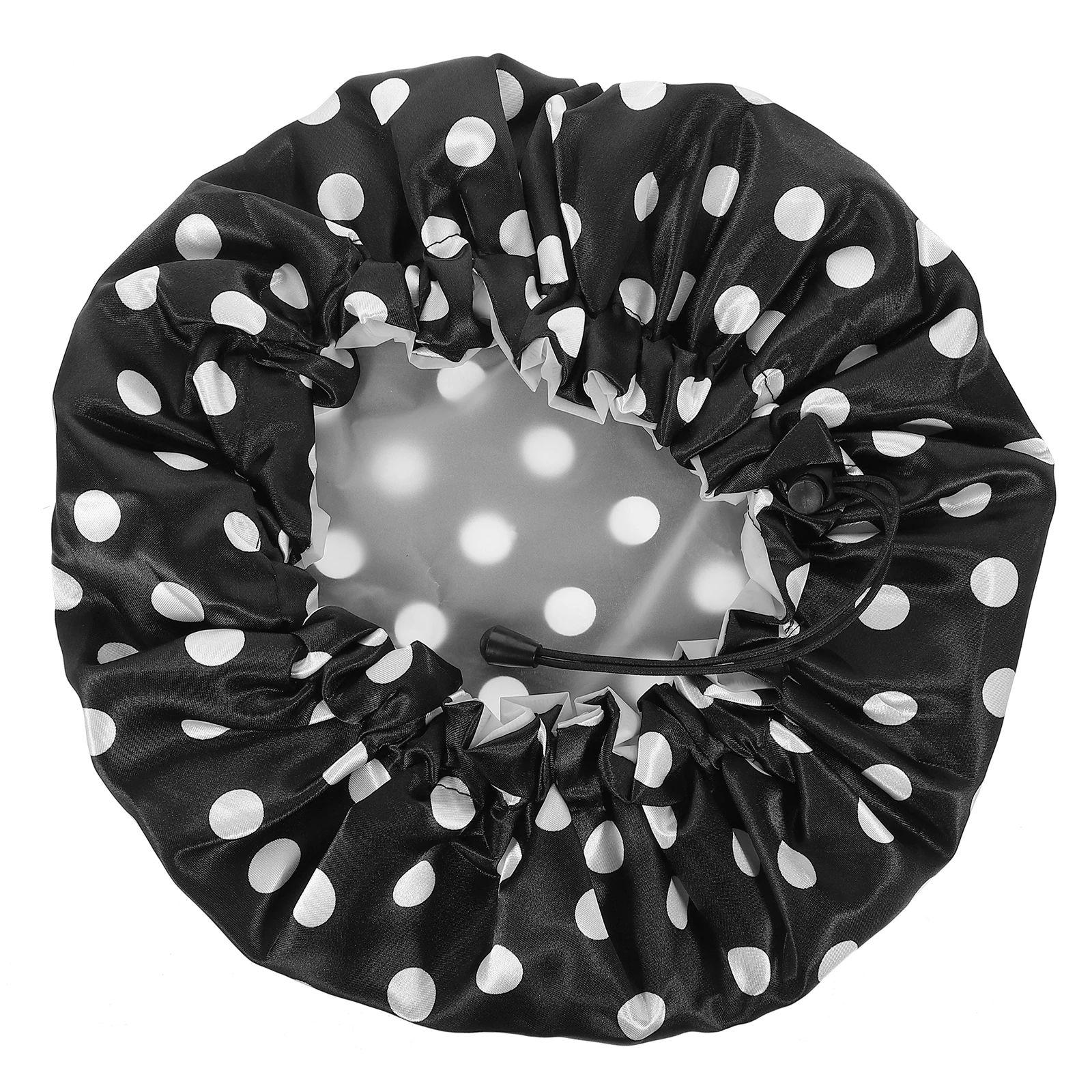 

Adjustable Oversized Waterproof Shower Cap For Women Double Layer Satin Lined Hair Protection Cap Reusable Large Shower Bonnet