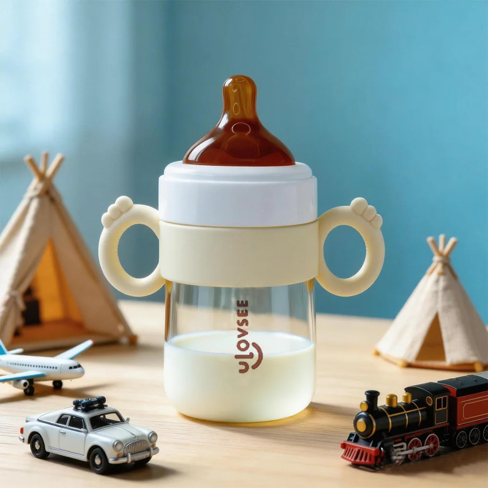 8oz / 10oz 3-in-1 PPSU Baby Bottle with Gravity Ball and Handle, Multifunctional Feeding Bottle, Straw Cup and Drinking Spout
