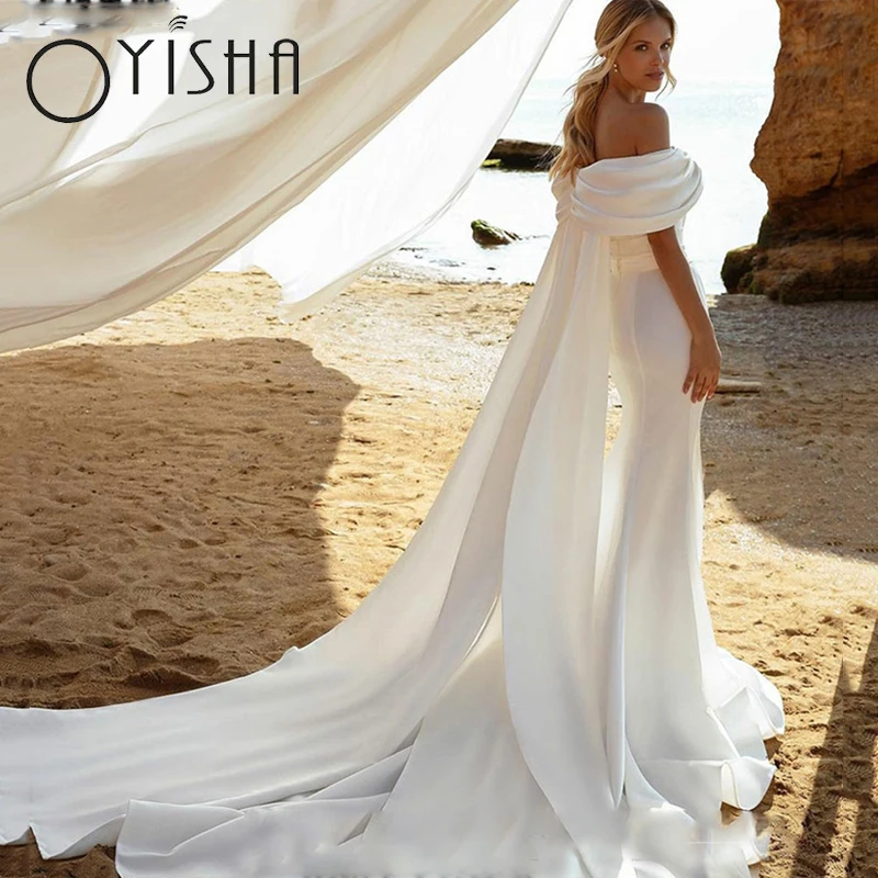 OYISHA Elegante Sweetheart Zeemeermin Trouwjurken voor Vrouwen Off De Schouder Romantische Backless Bruidsjurken Custom Made платье OYISHA Elegante Sweetheart Zeemeermin Trouwjurken Voor Vrouwen Off De Schouder Romanti