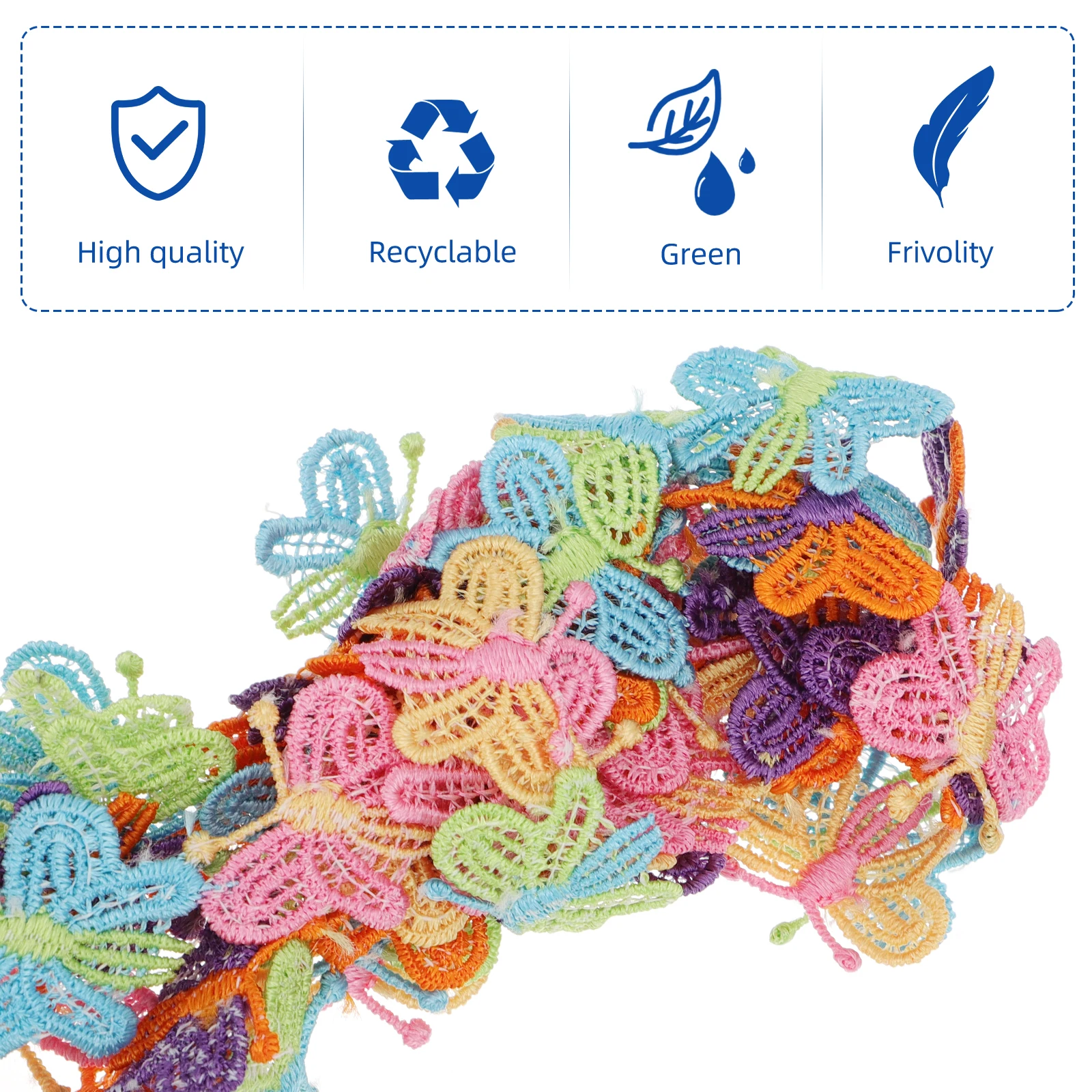 

1pc Polyester Lace Trim Colorful Decorative Flower Macrame Clothing Accessory Craft Diy Ornament Foldable Gift For Wedding Party