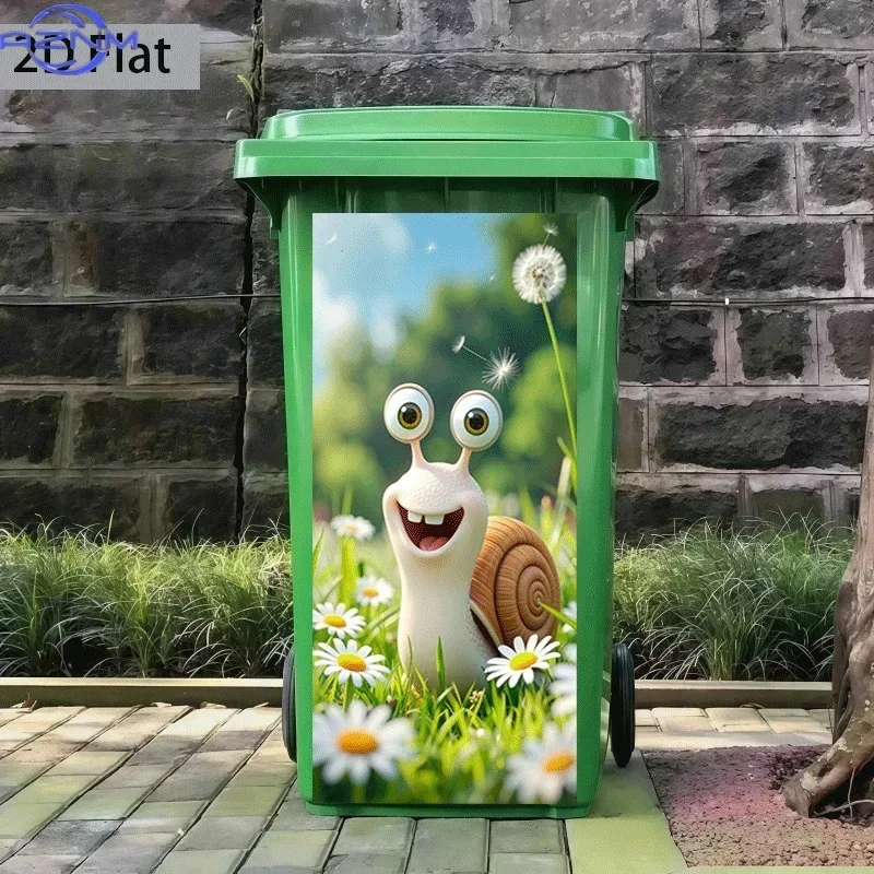 2D Print Chic Graphic Decal DIY Refurbish Ornament for Household Daily Garbage Storage Bin