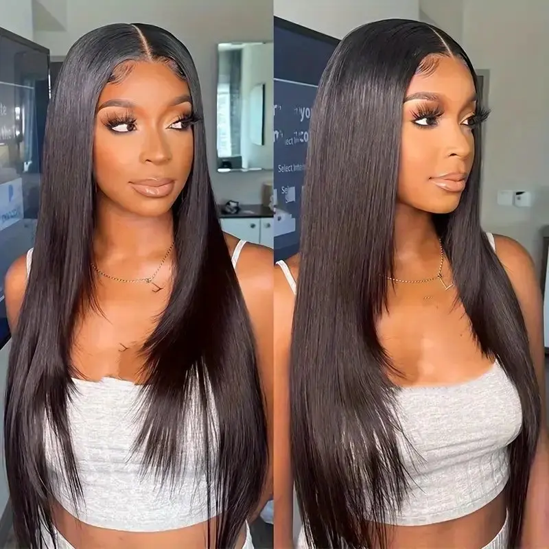 Rosabeauty 13x6 Straight 250% Density Nature Color Lace Front Wig Human Hair 30 40 Inch 13X4 Frontal 5X5 Glueless Wigs For Women