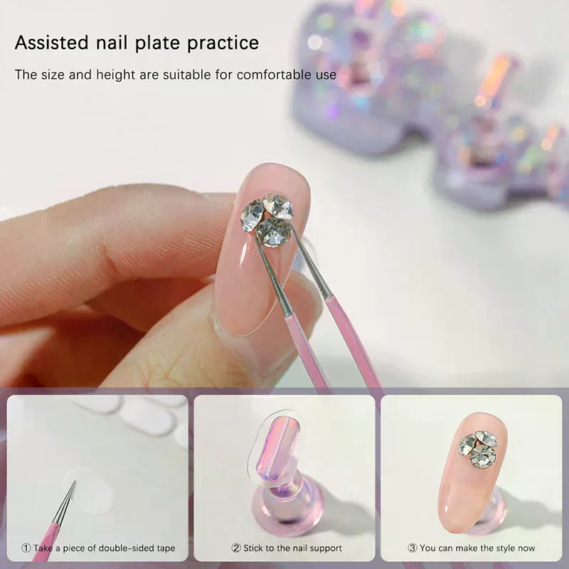 المغناطيسي القط مخلب مسمار الوقوف للضغط على الأظافر أورورا الراتنج عرض الرفوف مسمار عرض حامل أدوات مانيكير المنظم