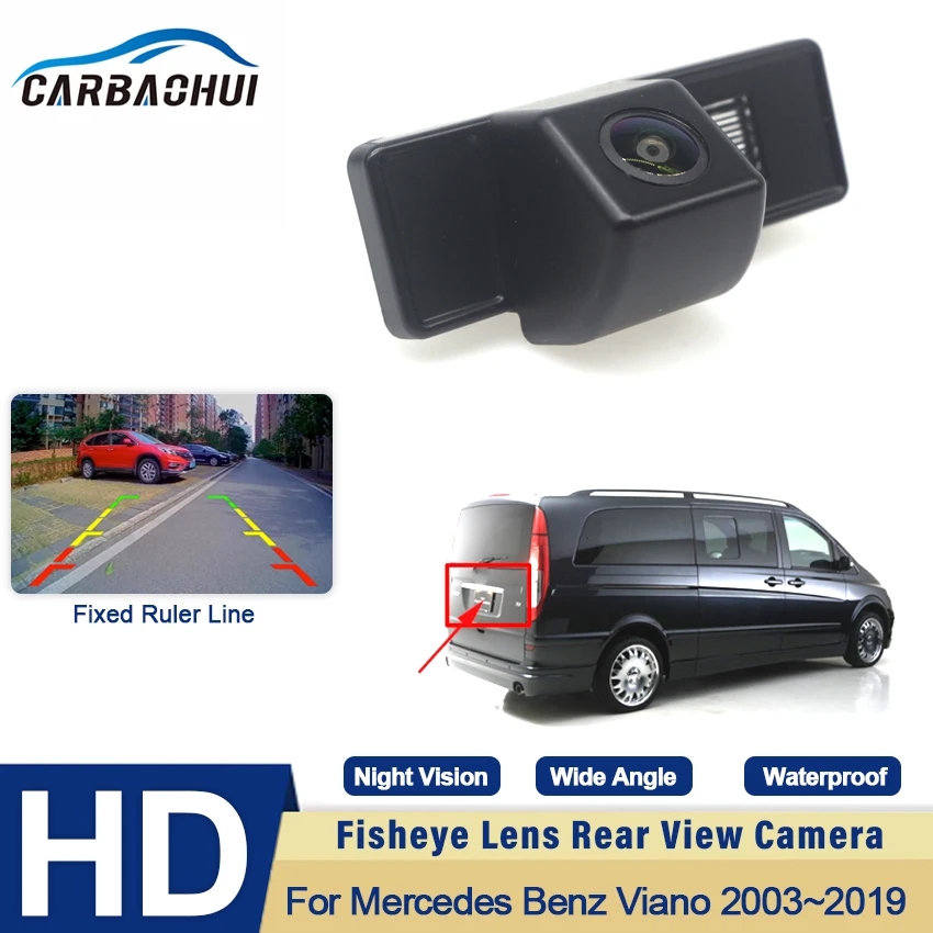 HD CCD 1080*720 Fisheye Rear View Camera For Mercedes Benz Viano 2003~2014 2015 2016 2017 2018 2019 Wide Angle 170 Degree