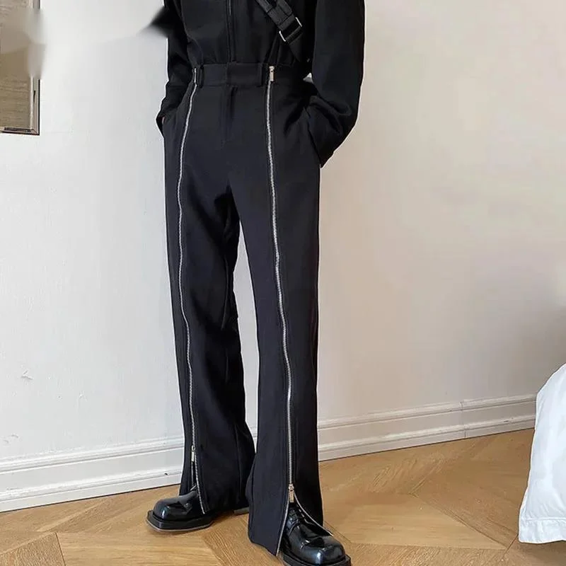 

Dark Style Men's Trousers Niche Design Straight Zipper Split Male Pants Summer Black New Fashion Trend 2026 Men 9AD7MB