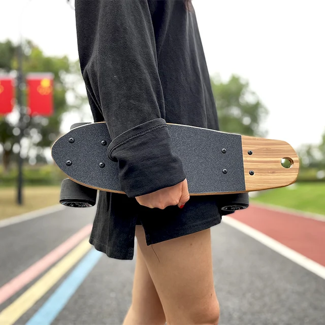 45 56cm Mini Bamboo Short Skateboard Girl Boy Portable Skate Fish Long Board Roller Scooters 2