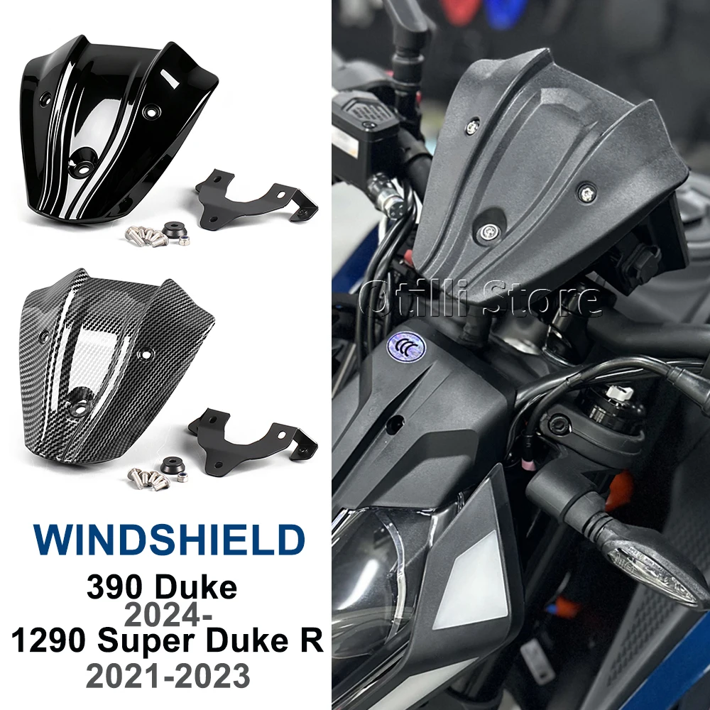 

For 1290 Super Duke R 2021-2023&Duke 390 Duke390 2024-2026 Mini Windscreen Windshield Front Fly Screen Deflector Fairing