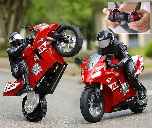 Large Stunt Remote Control Motorcycle Toy Drift Rc Professional Racing Self-balancing Electric Children's Boy Birthday Gift