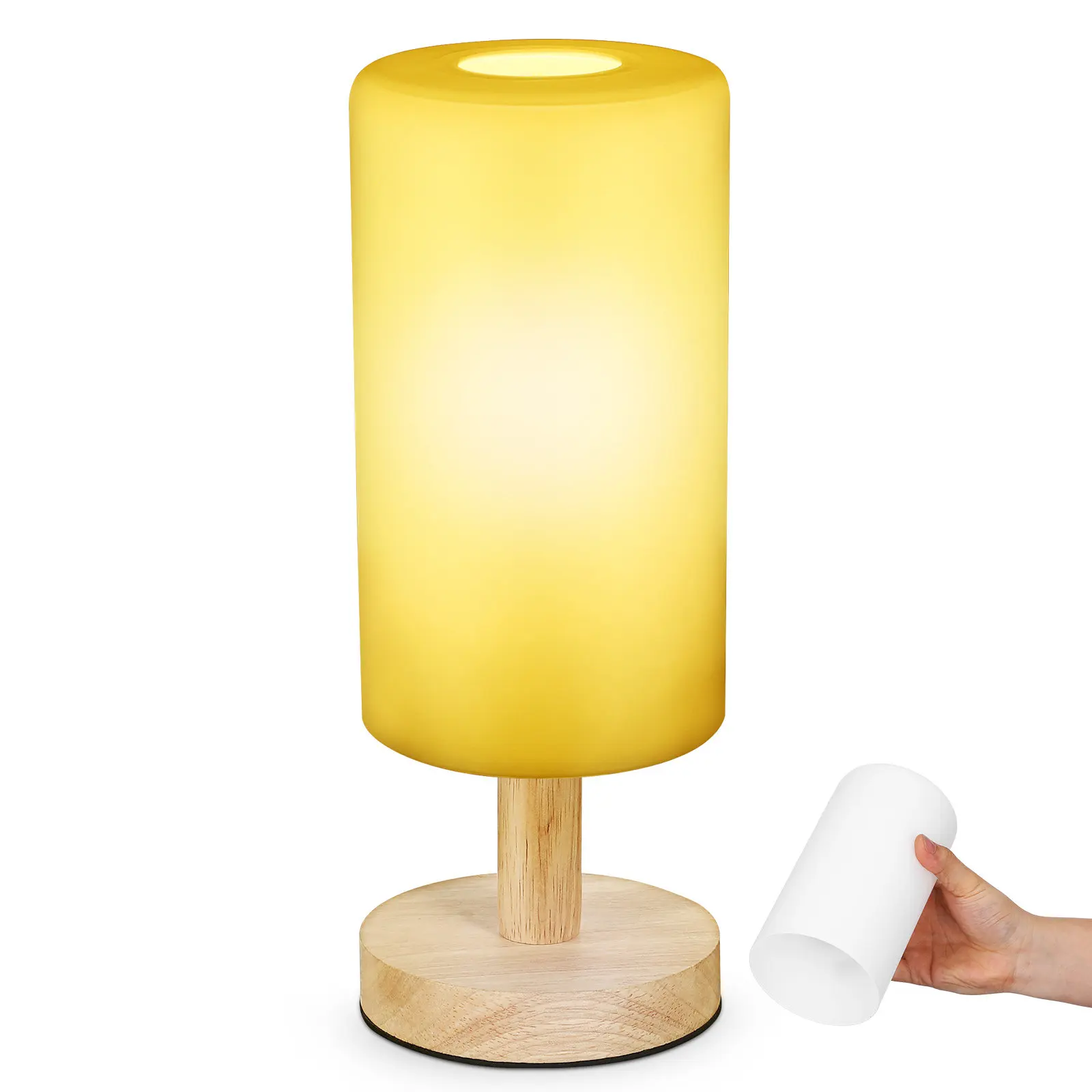 10-×-18-センチメートル円筒ガラスランプシェード-e27-ランプホルダー用乳白色ランプシェードウォールライトランプテーブル-e27-電球ベースライトカバー