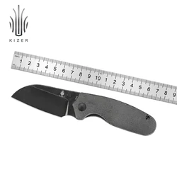 Kizer Pocket Knife Towser S V3593SC2 2022 New Black Micarta Handle Hunting Knife with 154CM Steel Blade Outdoor Survival Tools