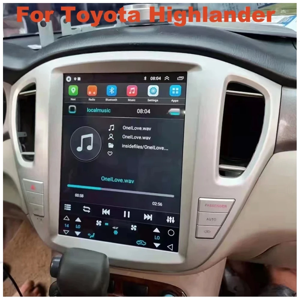 

128G экран Тесла для Toyota Highlander Kluger 2001 - 2007 Android автомобильный мультимедийный плеер с GPS-навигацией Carplay 12,1"