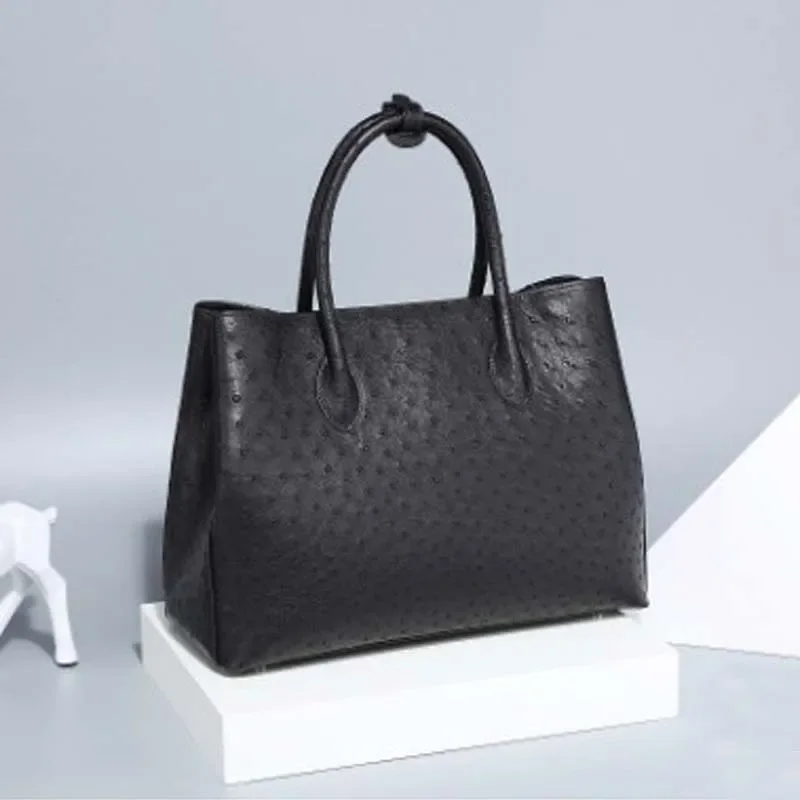 

LINSHE Ostrich leather package Female bag The new Inclined shoulder bag Genuine leather Female bag large capacity