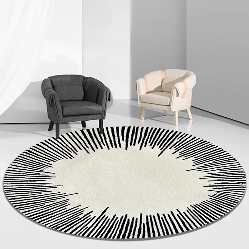 

Fashion Minimalism Living Room Carpet Round Decorate Coffee Tables Plush Mat Large Area Bedroom Abstract Rug ковер Tapis 러그