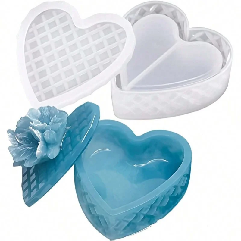 

Коробка для хранения в форме сердца, силиконовая форма, сделай сам, жемчужная коробка, контейнер для рукоделия, День святого Валентина, свадьба, форма для эпоксидной смолы, глина, литье из гипса