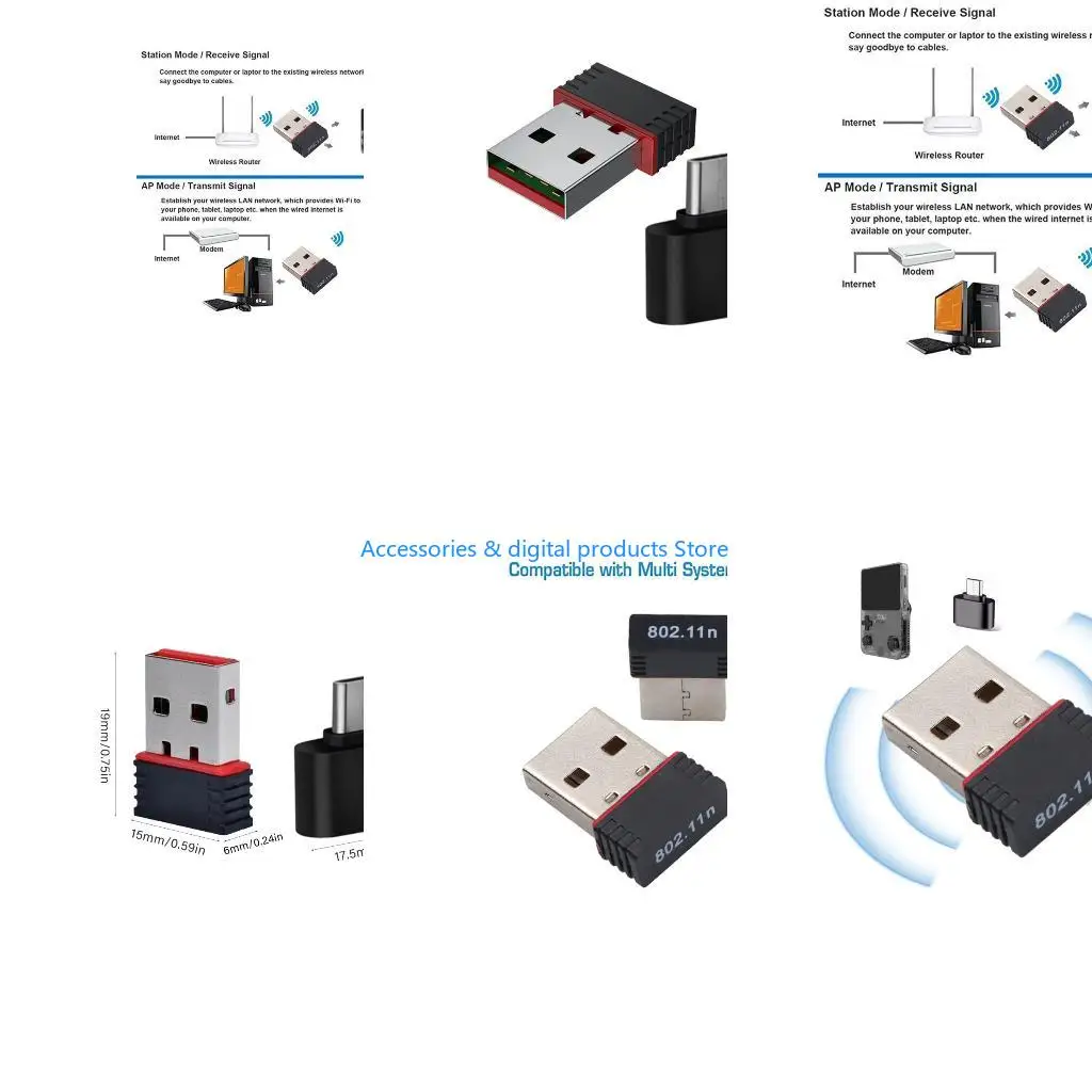 Портативная игровая консоль 77JD, WiFi-модуль с чипом RTL8188FTV, OTG-адаптер для R36S