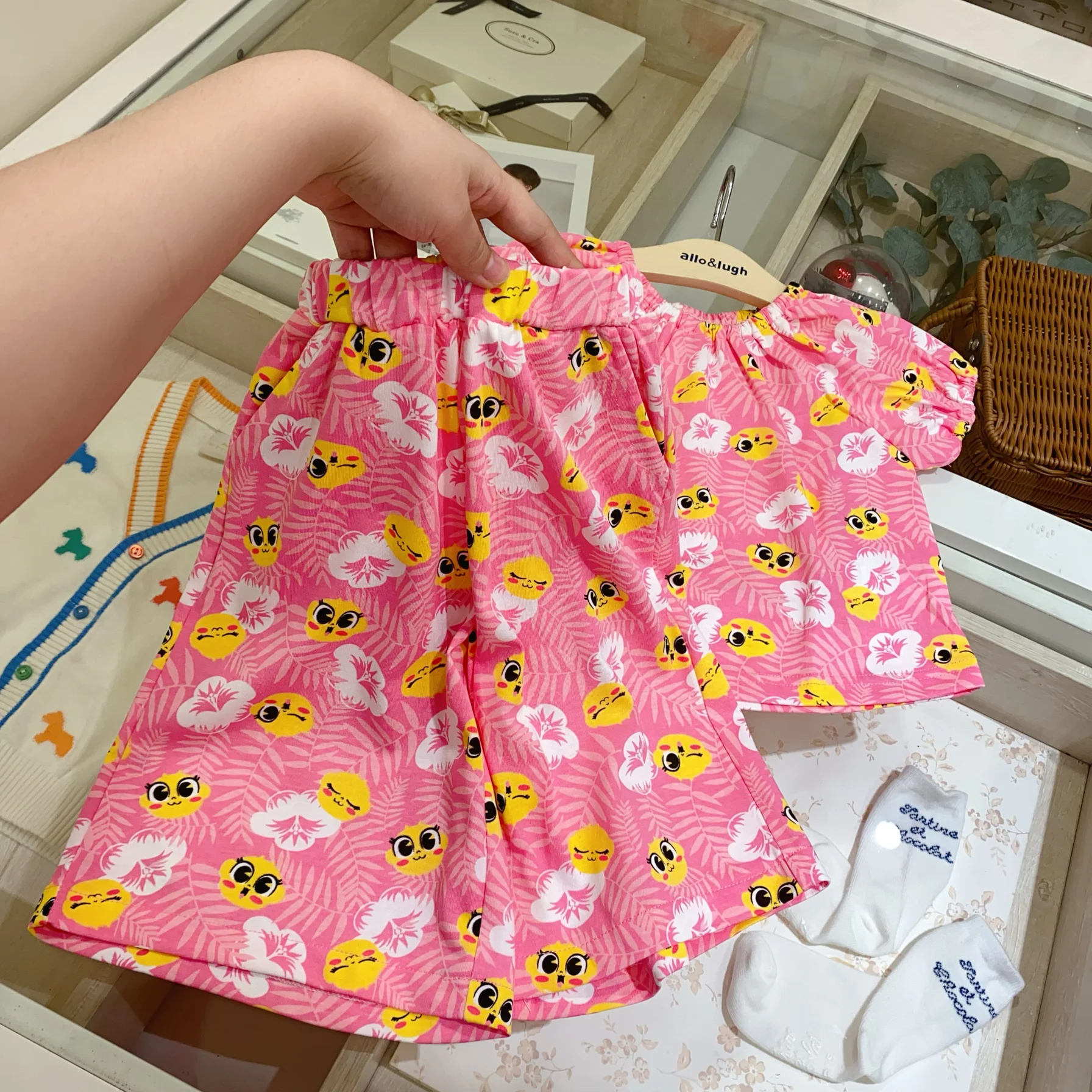Leuke cartoon bedrukte glimlac - Baby Clothing In Summer recensie en prijs