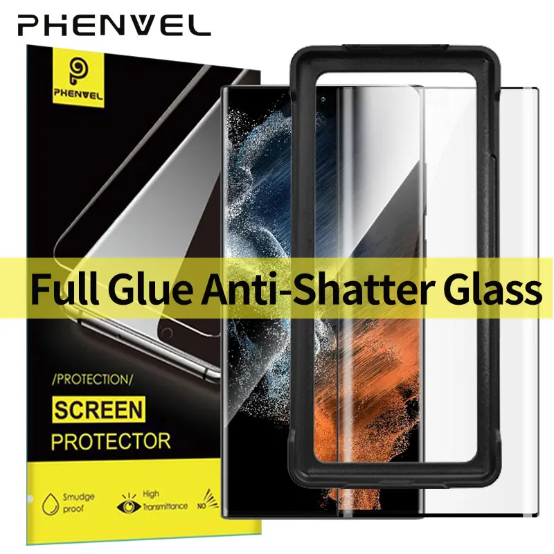 3D Full Glue Protective Glass For Samsung Galaxy S22 ULTRA Screen Protector For Galaxy S22 ultra Anti Shatter Tempered Glass