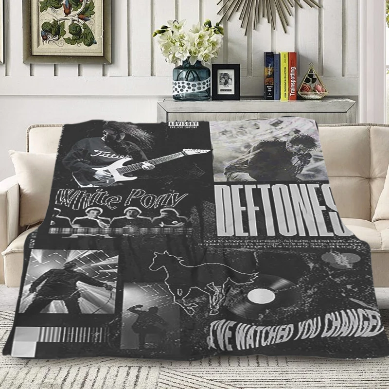 Microfiber Bedding Blankets T-Deftones bands Anime Blanket King Size Blanket Fluffy Soft Blankets Sofa Bed Fleece Camping Custom