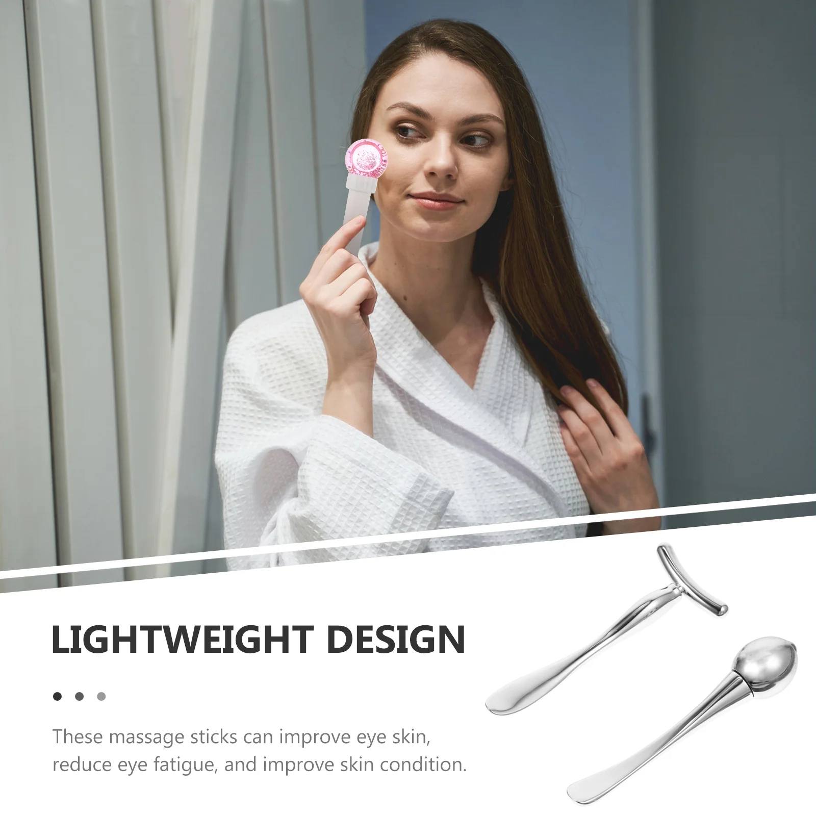 2 قطعة تدليك العين الأسطوانة مريحة قضيب تقليل الظلال الانتفاخ جهاز العناية بالوجه أداة العناية بالبشرة الأسطوانة الاسترخاء مدلك