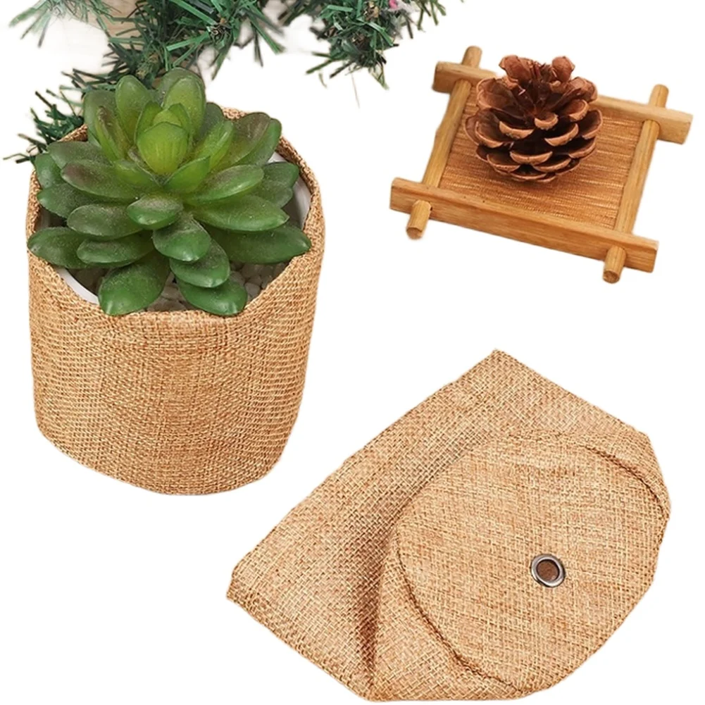 Compact Burlap Pots For Plants Burlap Plant Pots Small Burlap Sacks Decorative Gardening Burlap Bags Burlap Bag Flower Pots