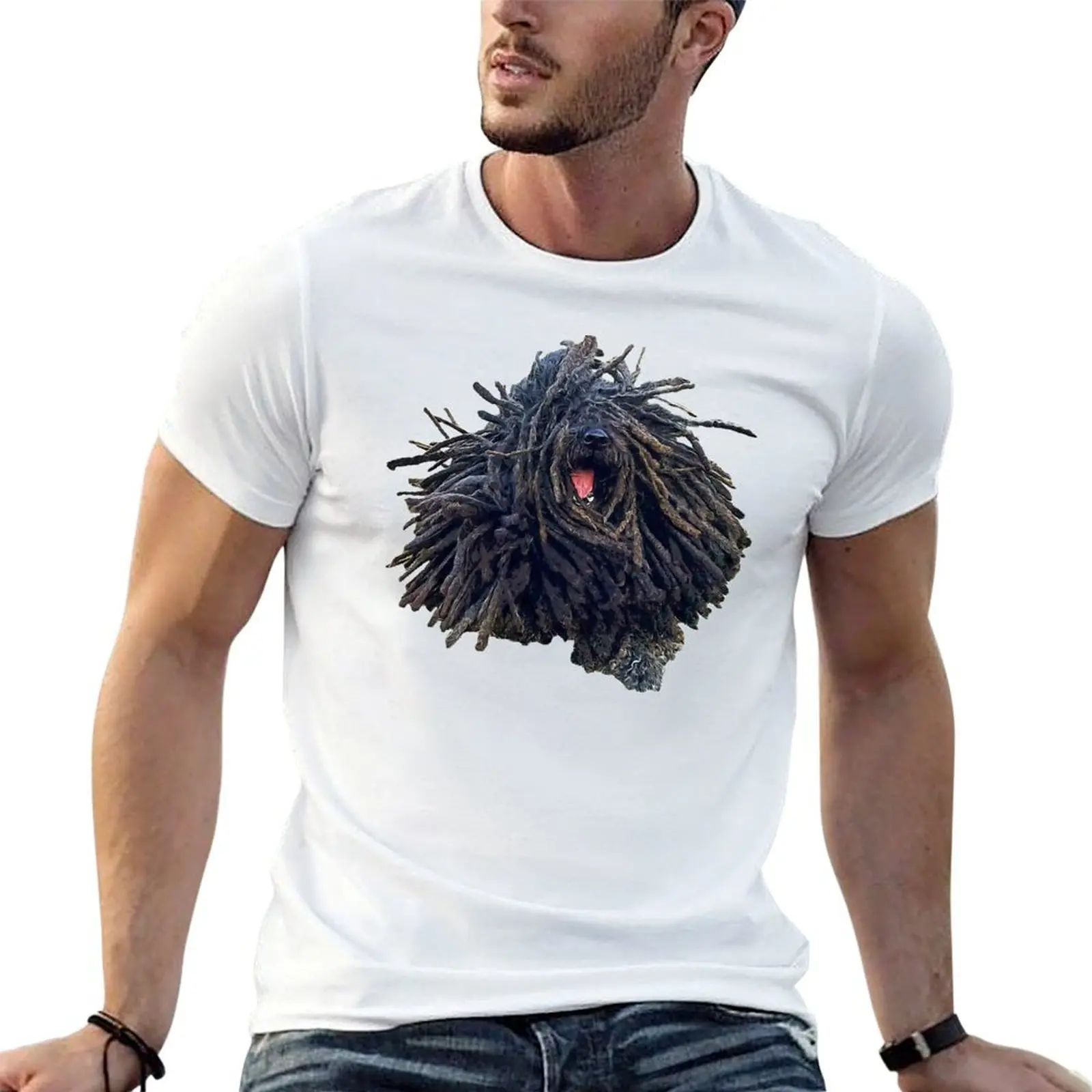 

man 100% Hungarian Dreadlocks t man shirts Puli t t Dog T-Shirt cotton shirts for graphic funny shirt cotton Puppy