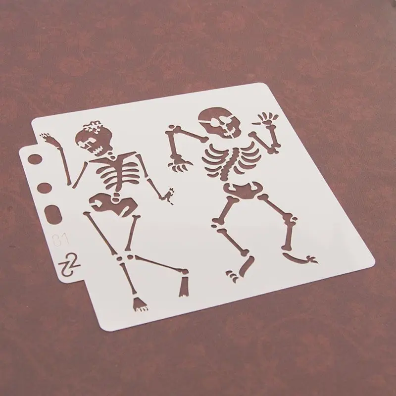 ฮาโลวีนจำนวนStencilsแม่แบบภาพวาดScrapbookingลายนูนปั๊มAlbu