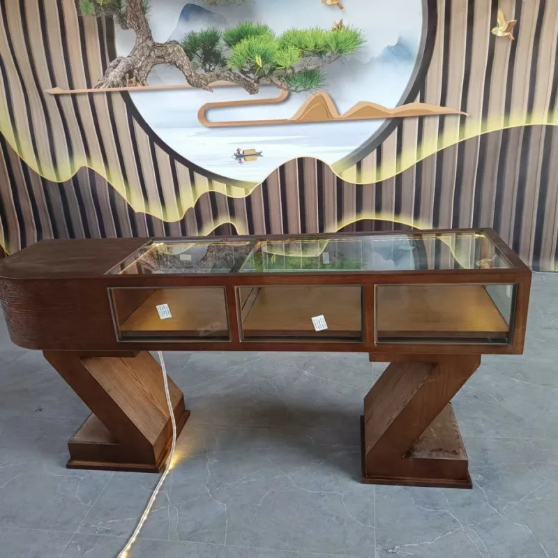 

SJN Clothing Store Glass Display Cabinet Nakajima Tai Jewelry Antique Jade Store Display Shelf Display Cabinet
