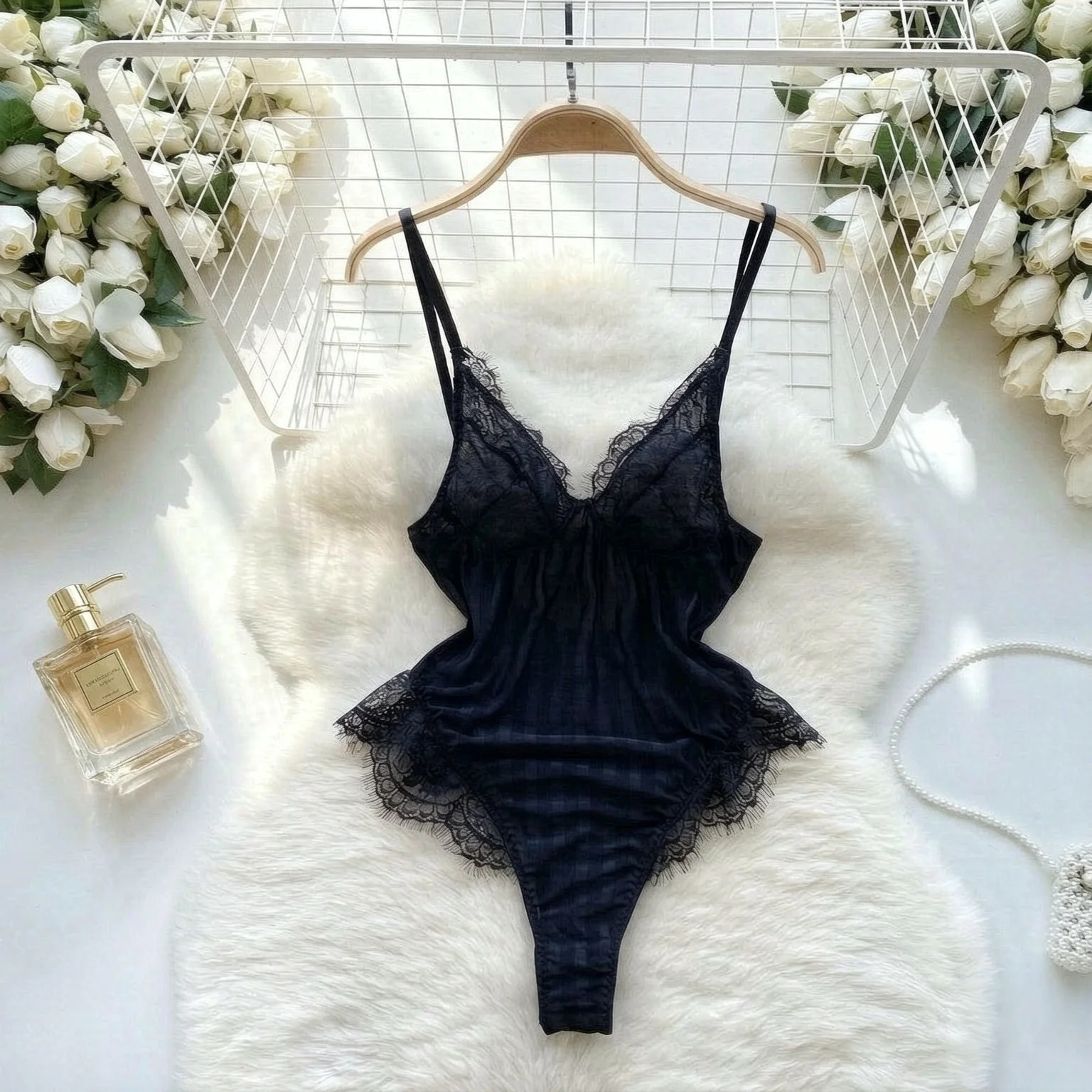 omen Sexy Stripe Sheer Floral Onesie Bodycon One Piece Lace Strappy Rompers Lingerie Fashion Hotsweet Club Transparent Bodysuit