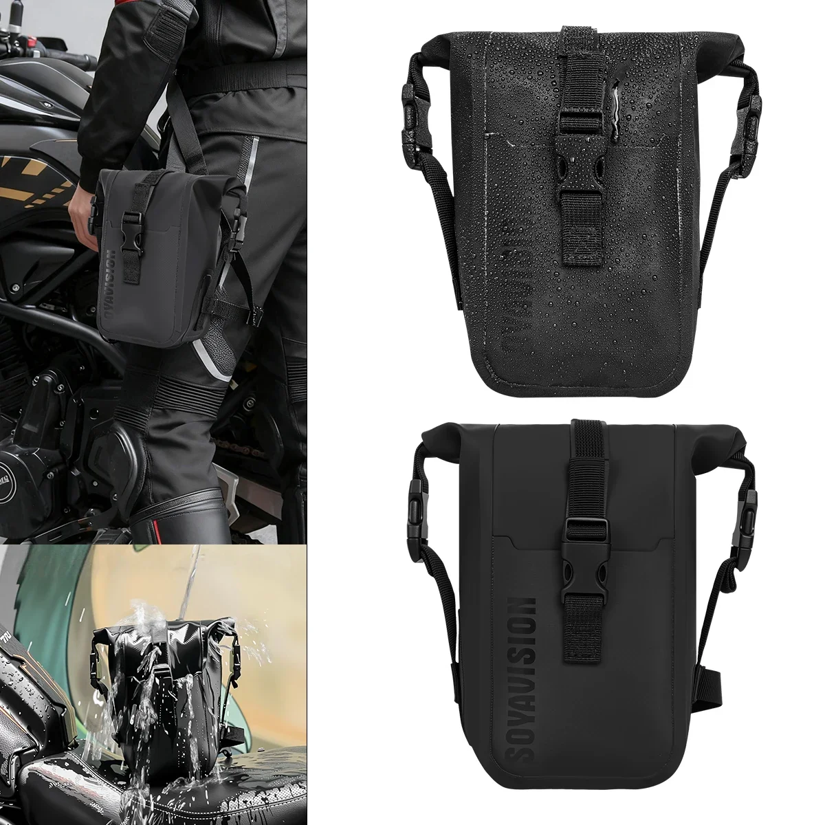 SOYAVISION Motorcycle Leg Side Bag Outdoor Casual Waist Bags Motorbike Mobile Phone Purse Hip Bum Pack