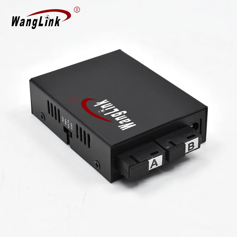 Wanglink-Gigabit PoE Media Converter, 2 SC Fiber Port, 4 10/100/1000Mbps, Ethernet Switch for CCTV Cameras