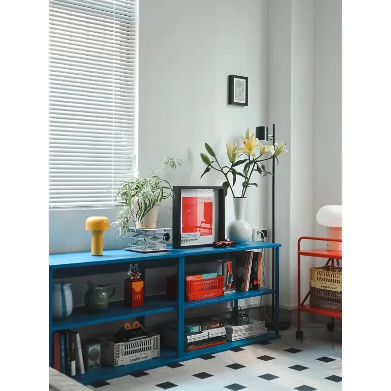 Memphis Color Floor Shelf, Home Modern Simple Display Shelf ins Dopamine Medieval Storage Bookshelf