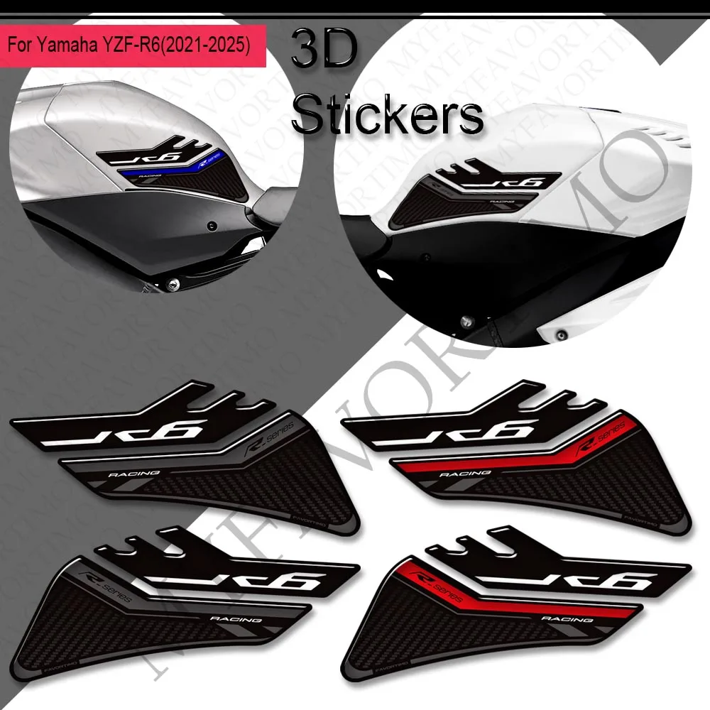 

Motorcycle For Yamaha YZF-R6 YZFR6 YZF R6 Tank Pad TankPad Cap Grips Gas Fuel Kit Knee Stickers Decals Protection 2017 - 2025