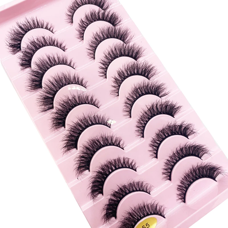 New 10 Pairs 3D Faux Mink False Eyelashes Natural Messy EyeLashes Crisscross Wispy Fluffy Lashes Extension Makeup Fake Eyelashes