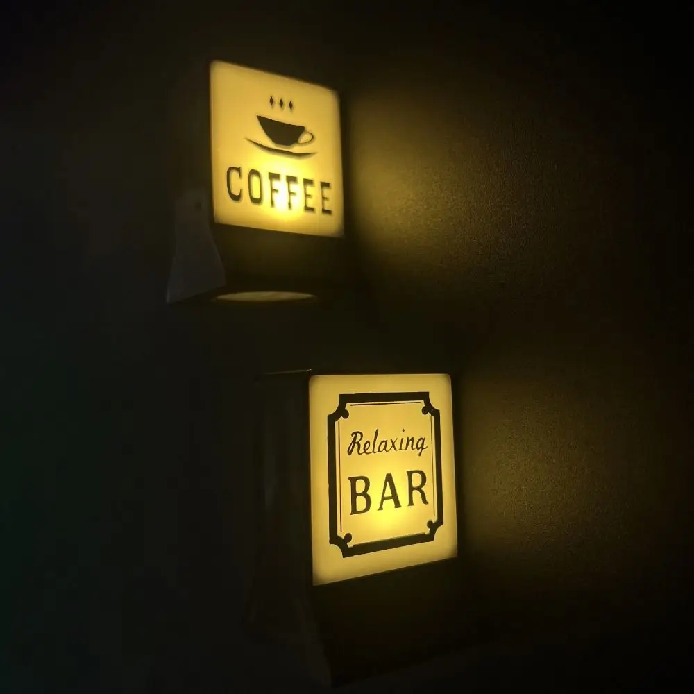 

Creative Coffee Shop Fridge Magnet Cute Cat Model Warm Glow Bar Luminous Light Boxes Miniature Ornament
