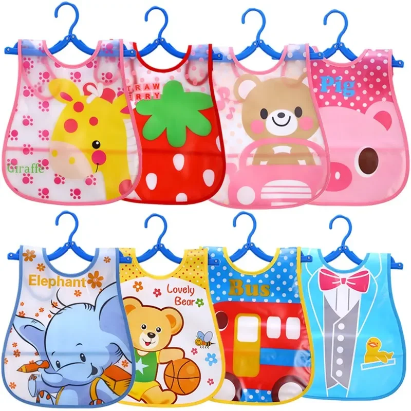 Adjustable Cartoon Animals Baby Waterproof Colorful Infant Bib Sleeveless Bibs Children Long Sleeve Apron Coverall Feeding Apron