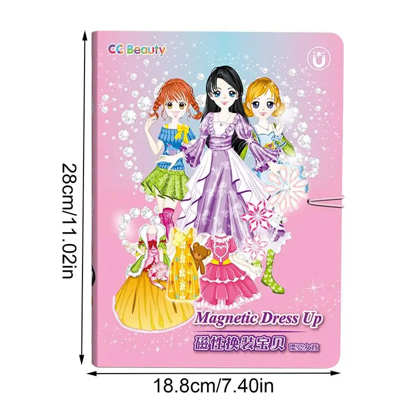 Dress Up Sticker Book Collecting Book Magnetic Pretend Play Princess Costumes Girls Costumes Game Sticker Dress Up Activity