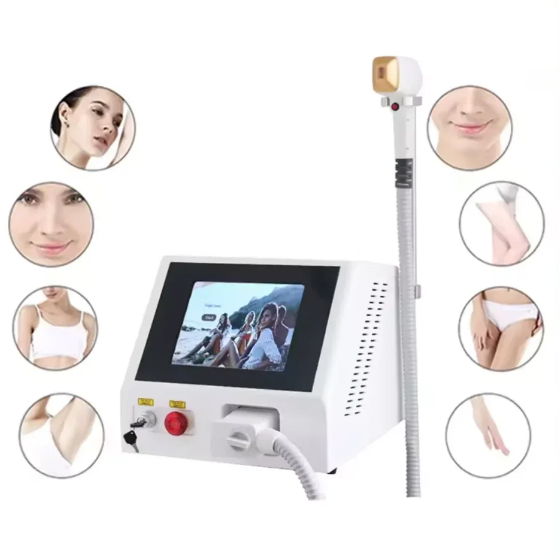 

Professional Diode Ice Titanium Laser Body Hair Removal Machine 3 Wavelength 755/808/1064nm Face Hair Remove for Salon Epilator