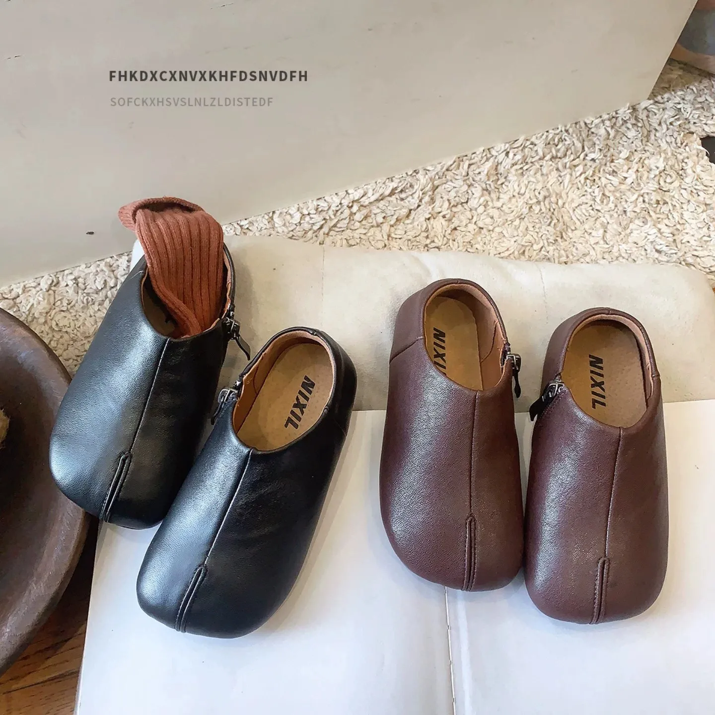 Kids'Casual Shoes Solid Color PU Leather Autumn Fashion Shoes For Children Breathable Anti-slip Brown Black Size 21-30