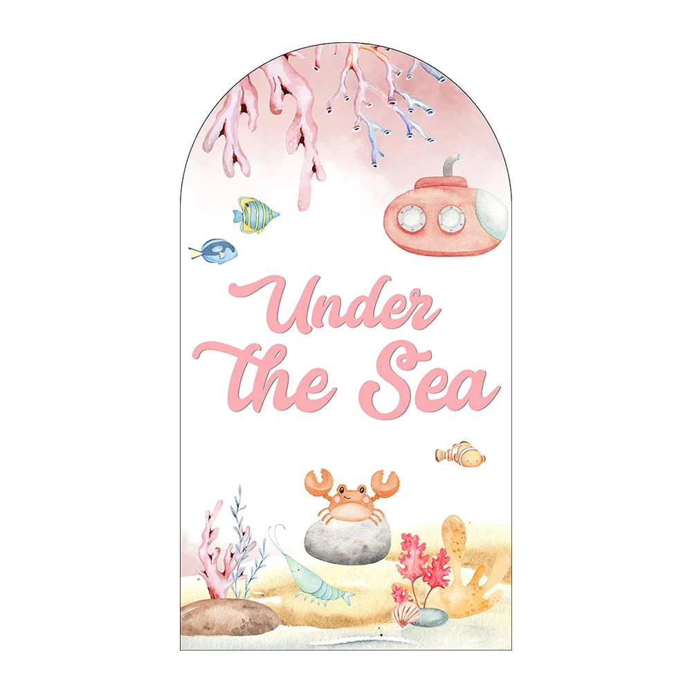

Mocsicka Seabed Octopus Arch Backdrop for Photography Girl Birthday Party Decor Background Under the Sea Baby Shower Backdro