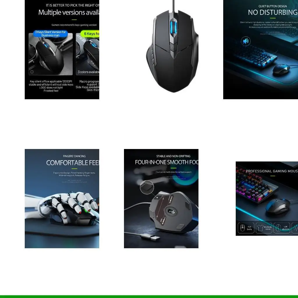 

Gaming Mouse Mouse Gaming Gaming Gaming Gaming Mouse со светодиодной подсветкой 8800DPI Регулируемой мышью с программируемой для