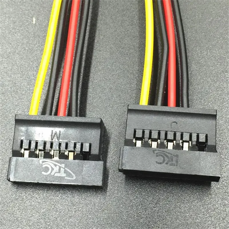 1 peça pino molex ide para 2 serial ata cabo de alimentação de driver rígido sata y divisor adaptador de cabo de extensão de disco rígido duplo