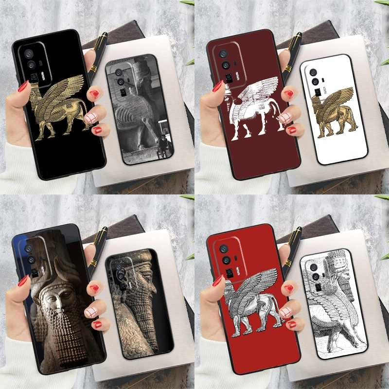 Lamassu Assyrian Winged Lion Case For Xiaomi 14T Pro 13T 12T 11T 13 14 Ultra POCO X6 F6 Pro M6 X3 X5 M5s F3 F5 Cover